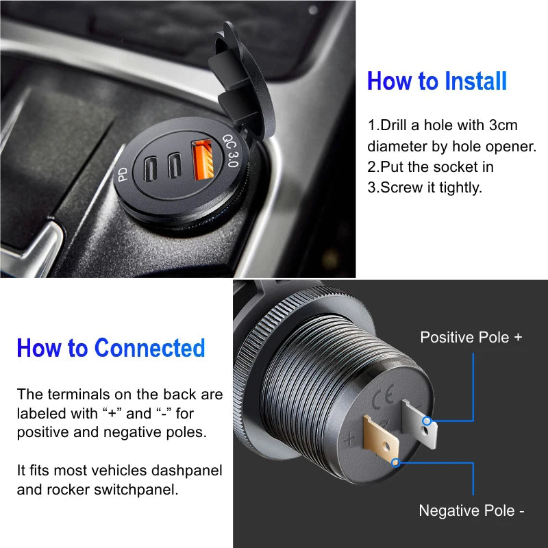 Quick Charge Car USB Socket